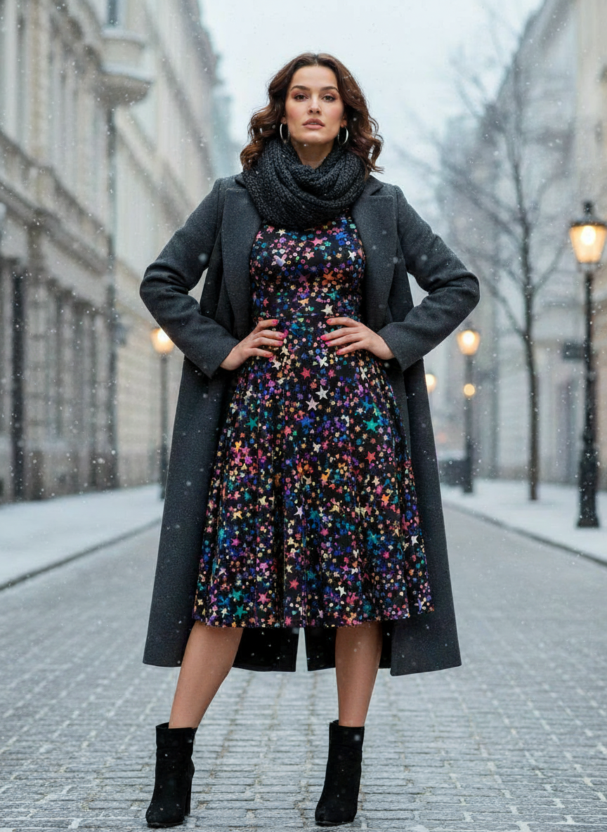 Colorful star pattern dress @ Studio by hautech.ai